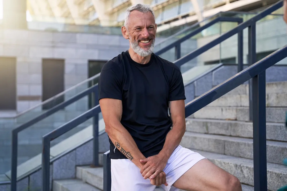 Male smiling after TRT Testosterone Replacement Therapy in Orange County CA